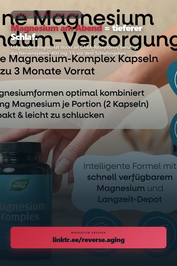Pin: Magnesium am Abend für Schlaf